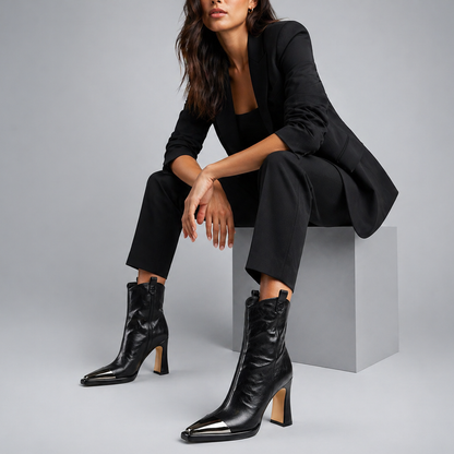 Talia Silver Cap Boots